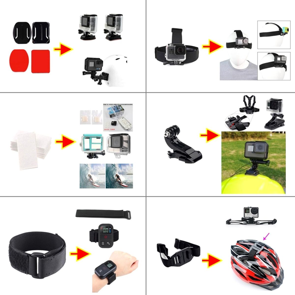 PULUZ 50 in 1 Accessories Total Ultimate Combo Kit with EVA Case Replacement for GoPro Cameras