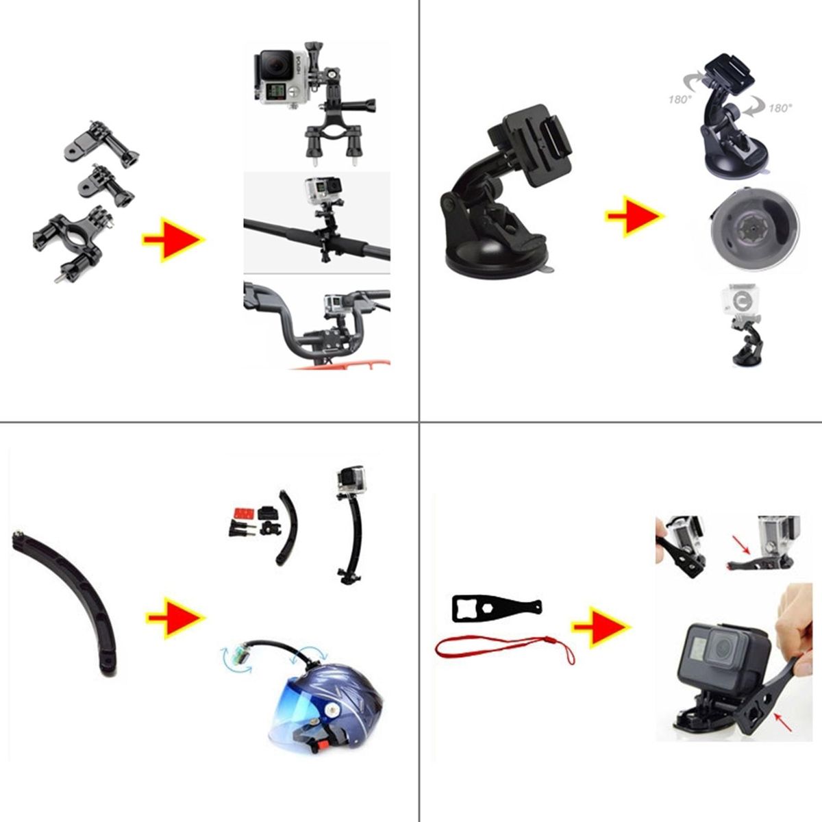 PULUZ 50 in 1 Accessories Total Ultimate Combo Kit with EVA Case Replacement for GoPro Cameras