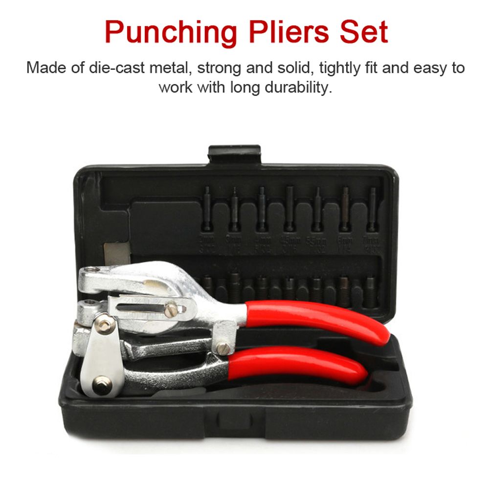 16PCS Multifunctional Punching Pliers Set Metal Stainless