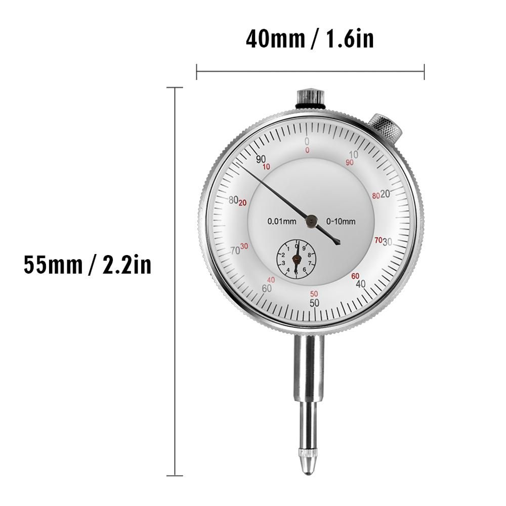 Metal Round Dial Indicator and Mini Flexible Magnetic Base Holder Bracket Tool Kit