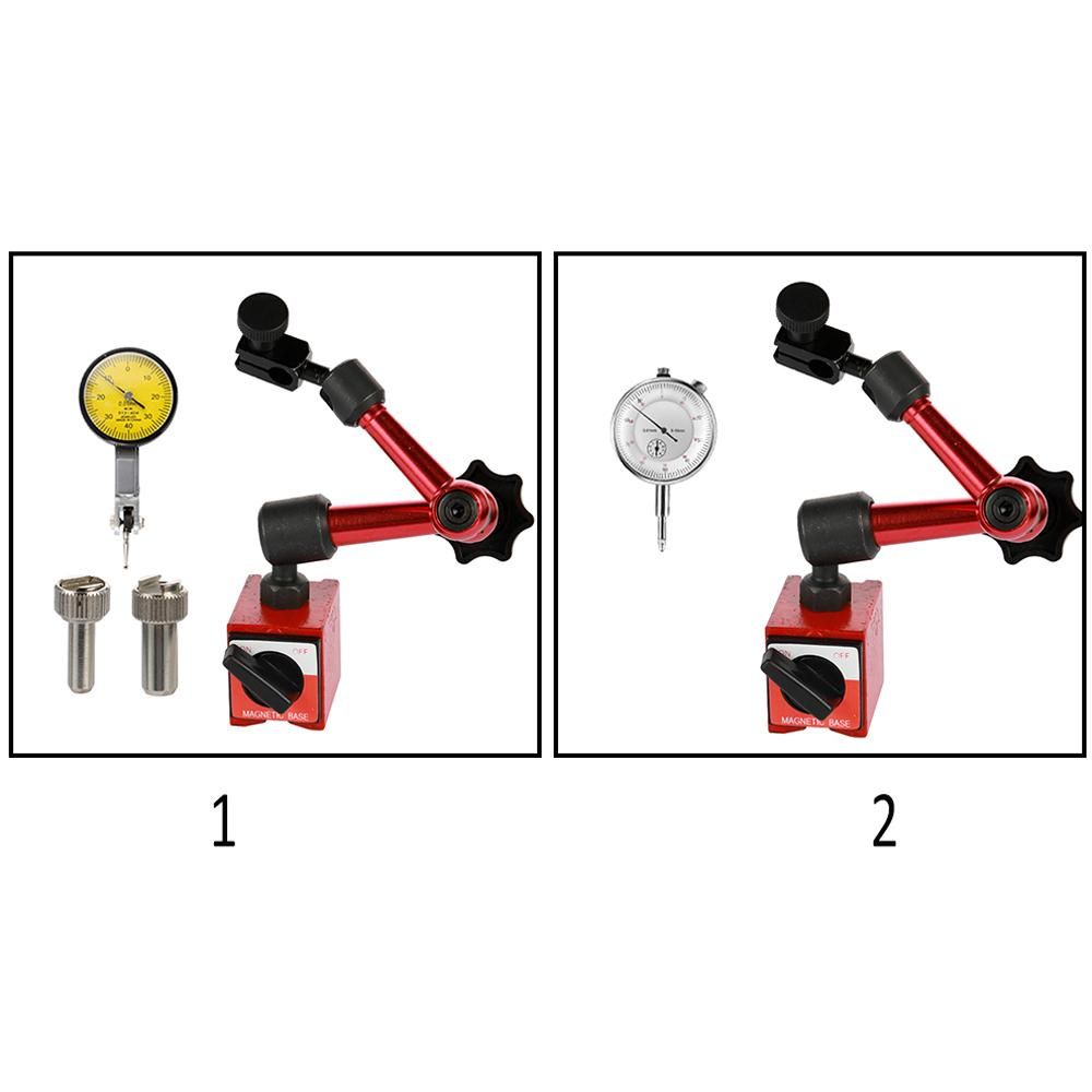 Metal Round Dial Indicator and Mini Flexible Magnetic Base Holder Bracket Tool Kit