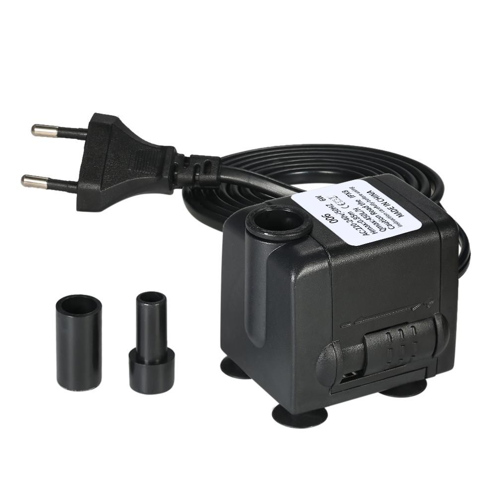 450L/H 6W Submersible Water Pump for Aquarium Tabletop Fountains Pond Water Gardens and Hydroponic Systems with 2 Nozzles AC220-240V