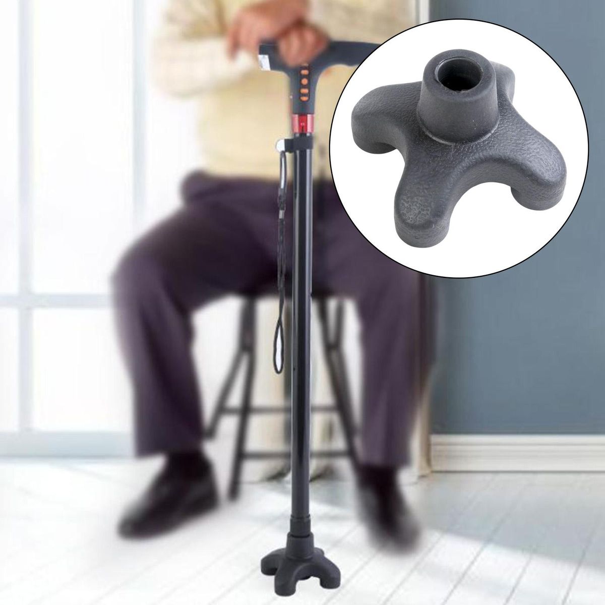 Cane Rubber Tips Replacement Universal 4 Leg Quad Support Cane Style B