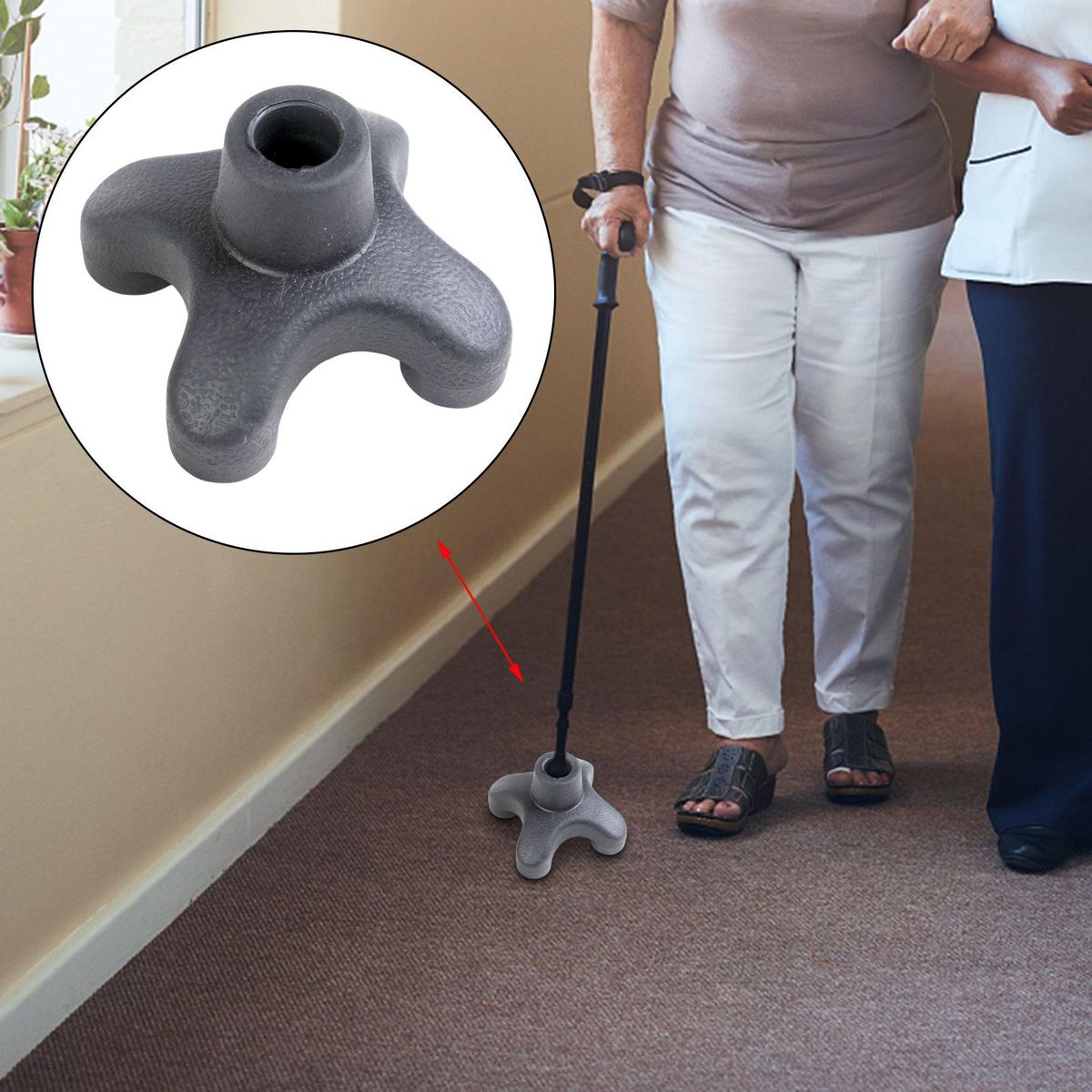 Cane Rubber Tips Replacement Universal 4 Leg Quad Support Cane Style B