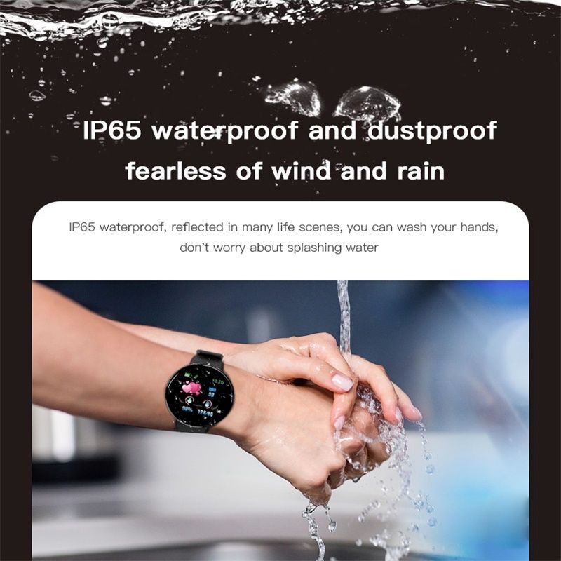 D18 1.3inch TFT Color Screen Smart Watch IP65 Waterproof,Support Call Reminder /Heart Rate Monitoring/Blood Pressure Monitoring/Sleep Monitoring(Purple)