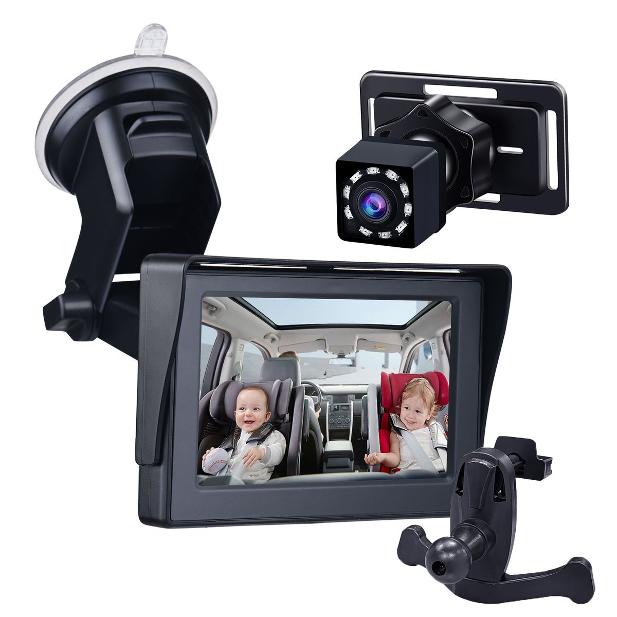 Baby Car Mirror 4.3 Inch Baby Car Camera Night Vision Safety