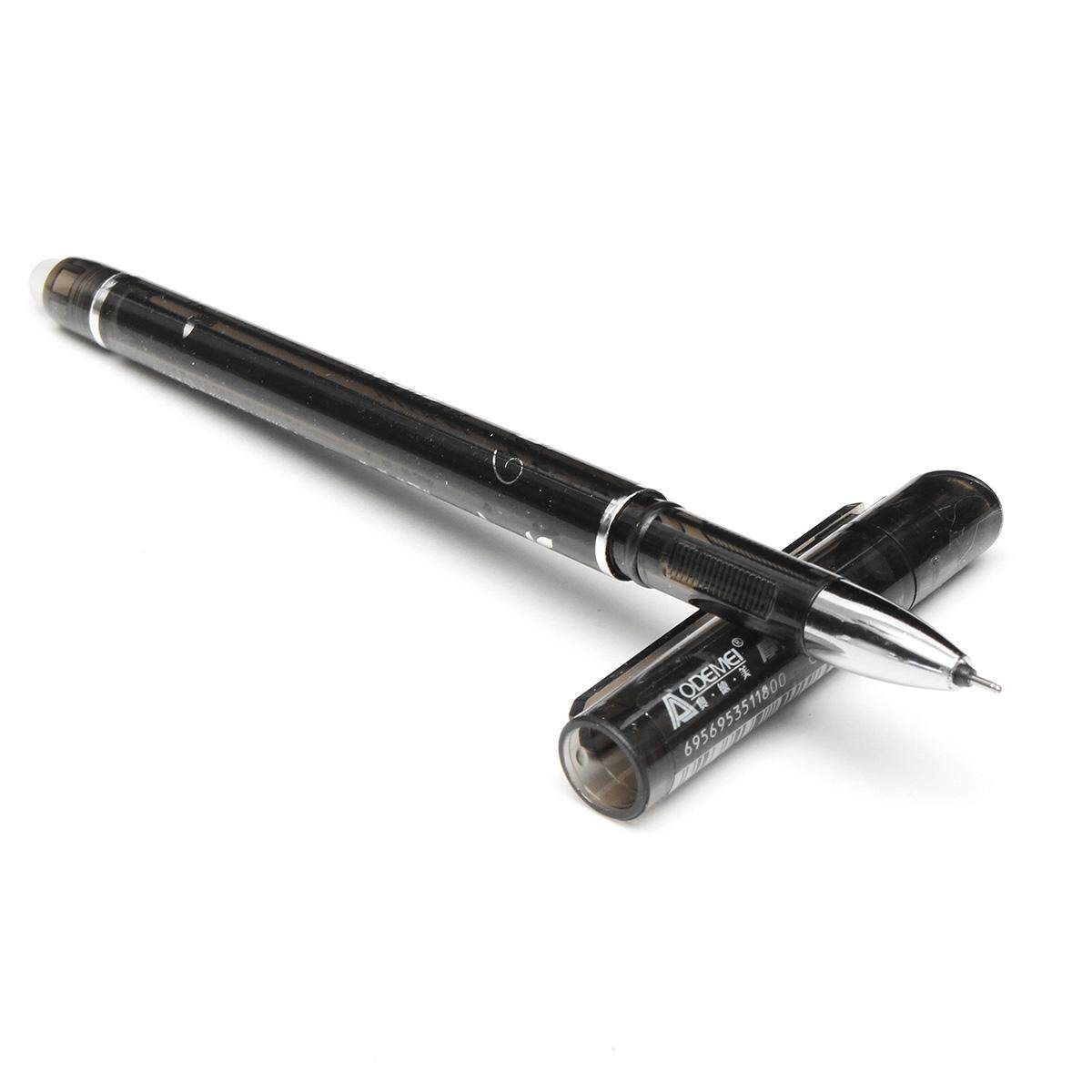 12pcs Erasable Pens 0.5mm Writing Ink Pen Set Kids School Office Stationery Black (black)