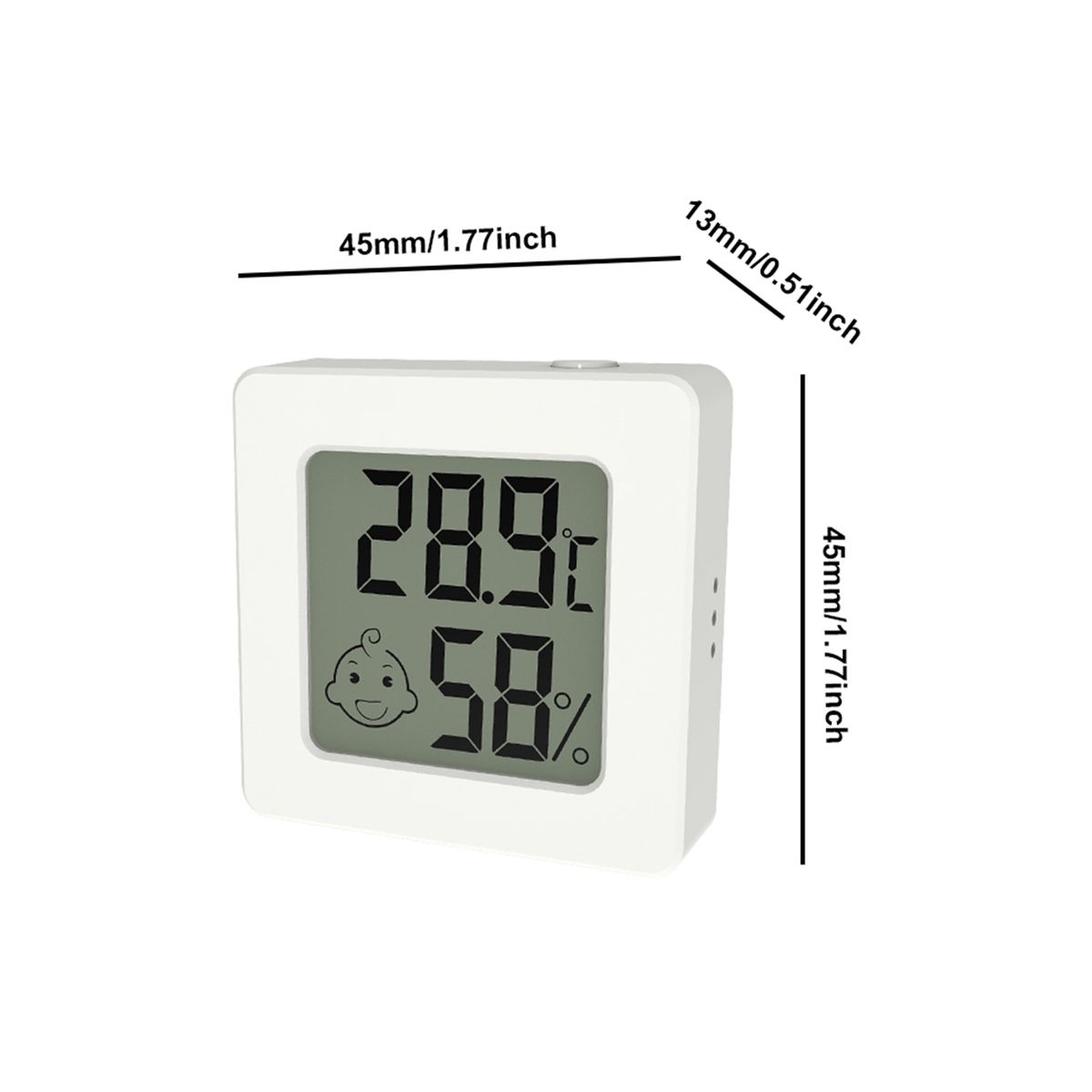 Mini LCD Digital  Hygrometer Temperature Meter Humidity Sensor Weather Station on Set with Battery White