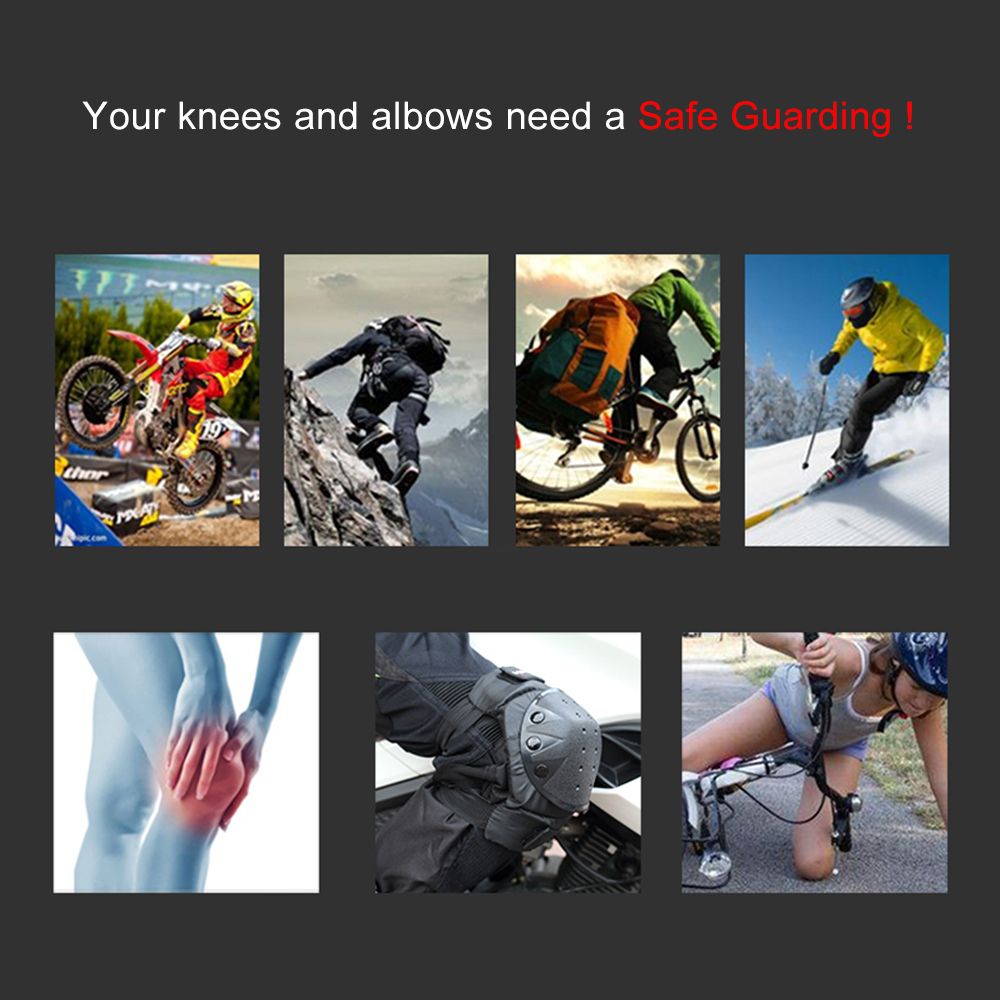 4PCs Cycling Knee Brace And Elbow Guards Bicycle MTB Bike-
