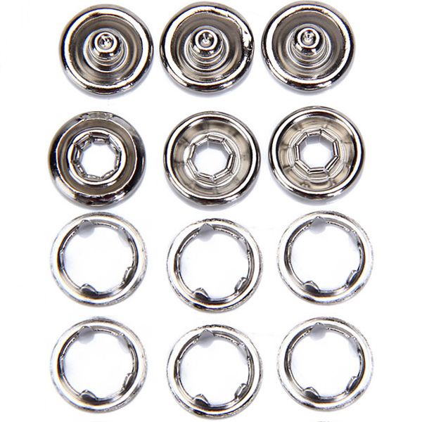 50 Set Nice Plated PRESS STUDS SNAP POPPER 11mm Prong Snap Fastener