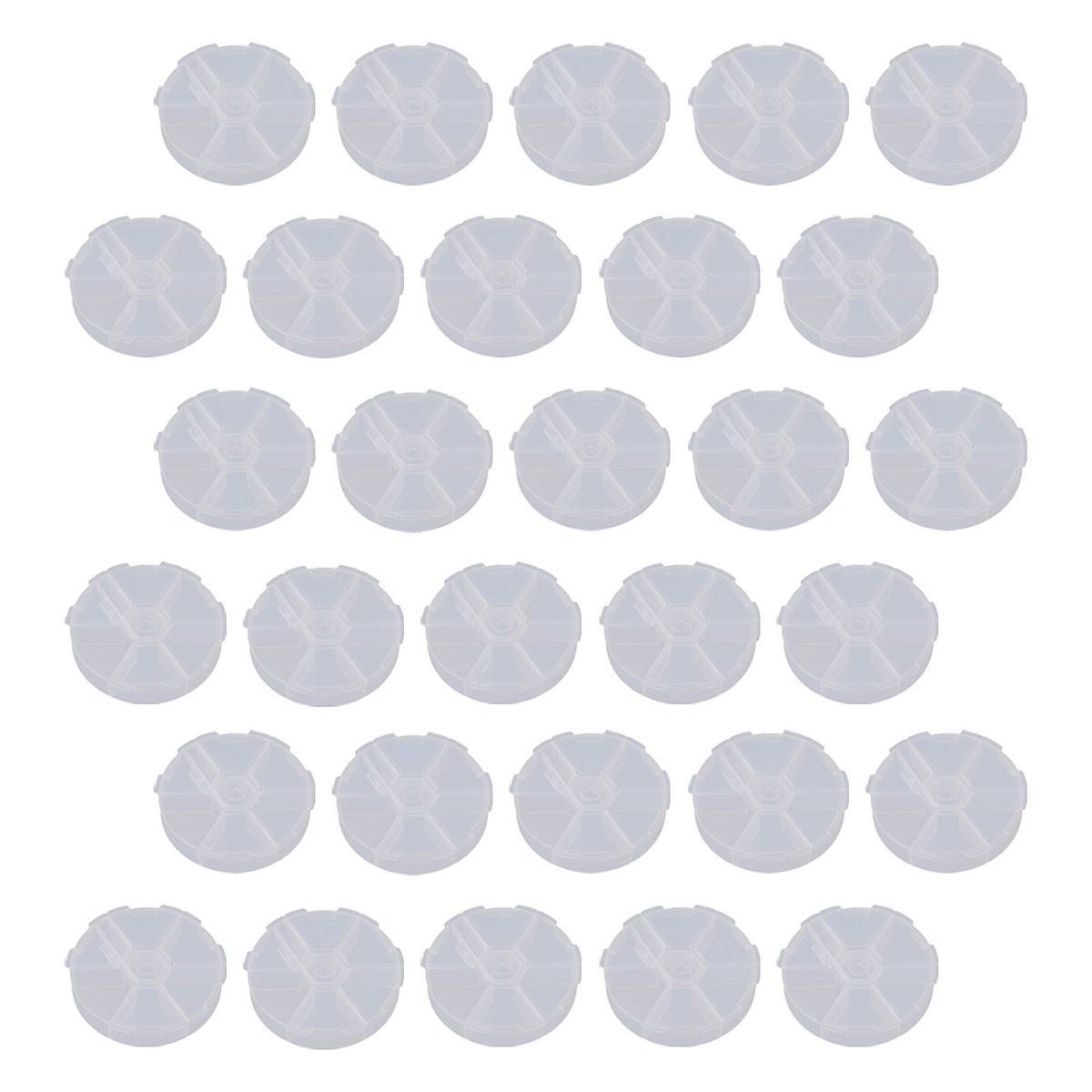 30x Jewelry Storage Boxes With Lid 6Compartment For Girls Bead Holders