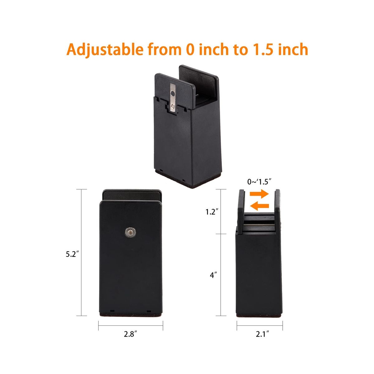 Adjustable Bed Risers 4In,Furniture Risers with Screw