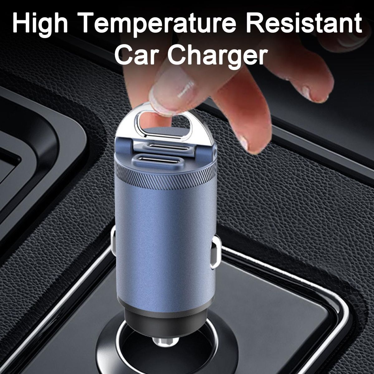 Fast Charge Car Charger with Pull Ring Design 45w Pd Qc3.0 Dual Port Blue