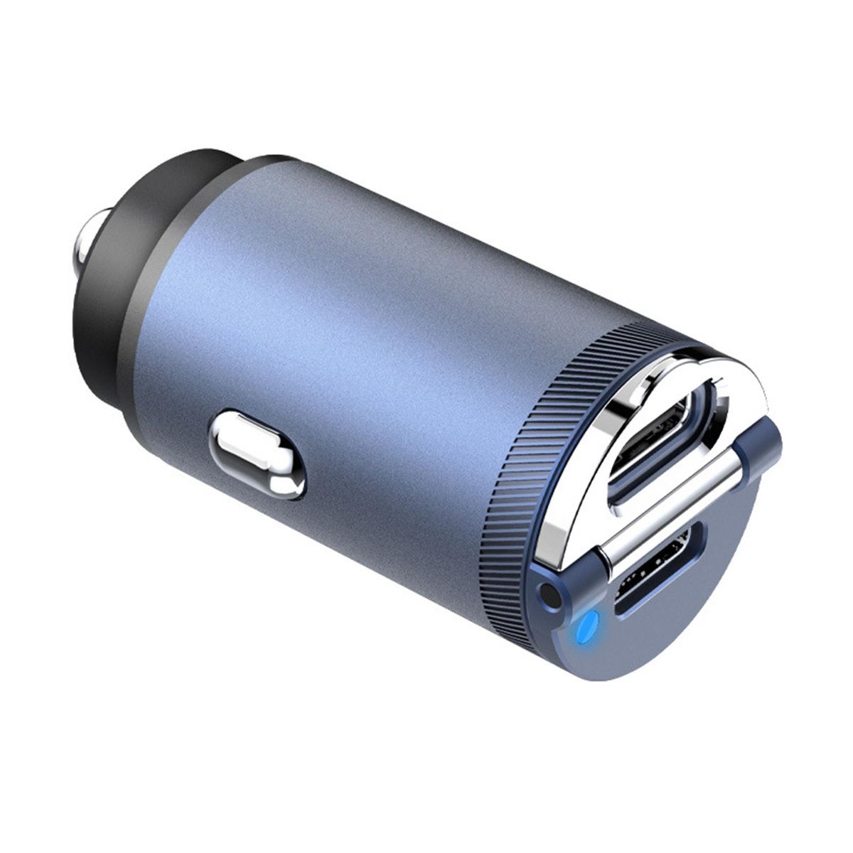 Fast Charge Car Charger with Pull Ring Design 45w Pd Qc3.0 Dual Port Blue