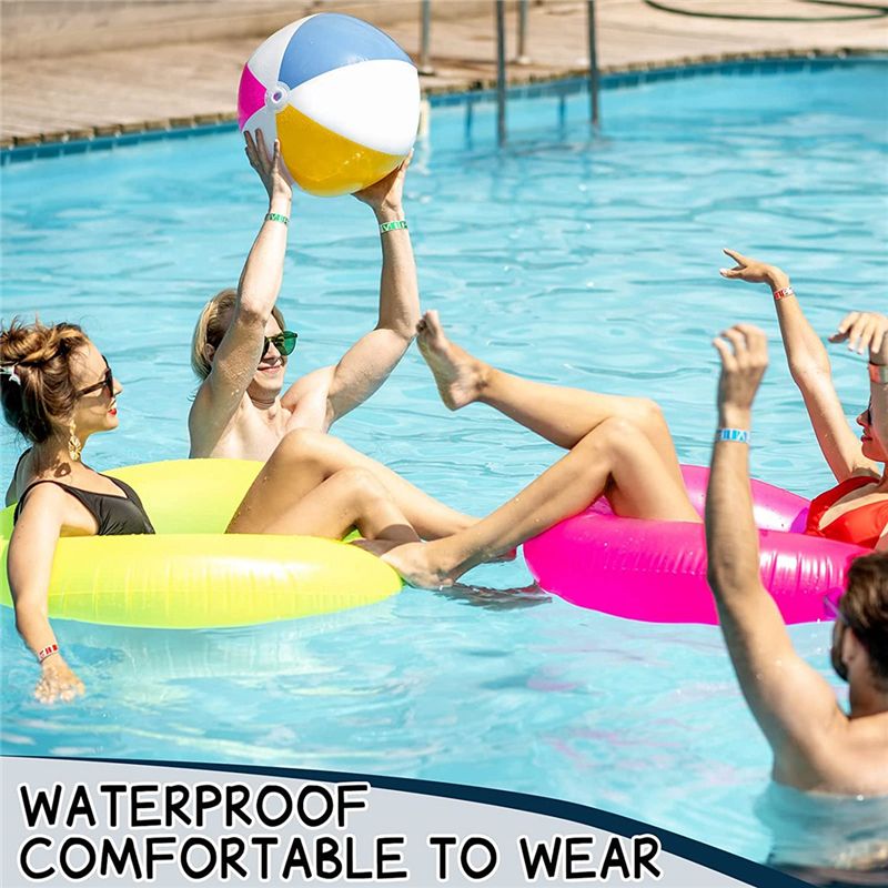 600 Pack VIP Wristbands for Events Waterproof VIP Wristbands VIP Paper Bracelets Wristbands for Party  Red  Blue  Green)
