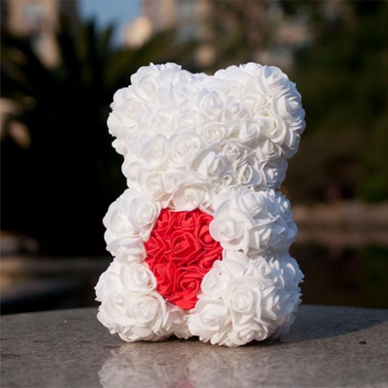 Rose Bear Heart Artificial Flower Rose Teddy Bear