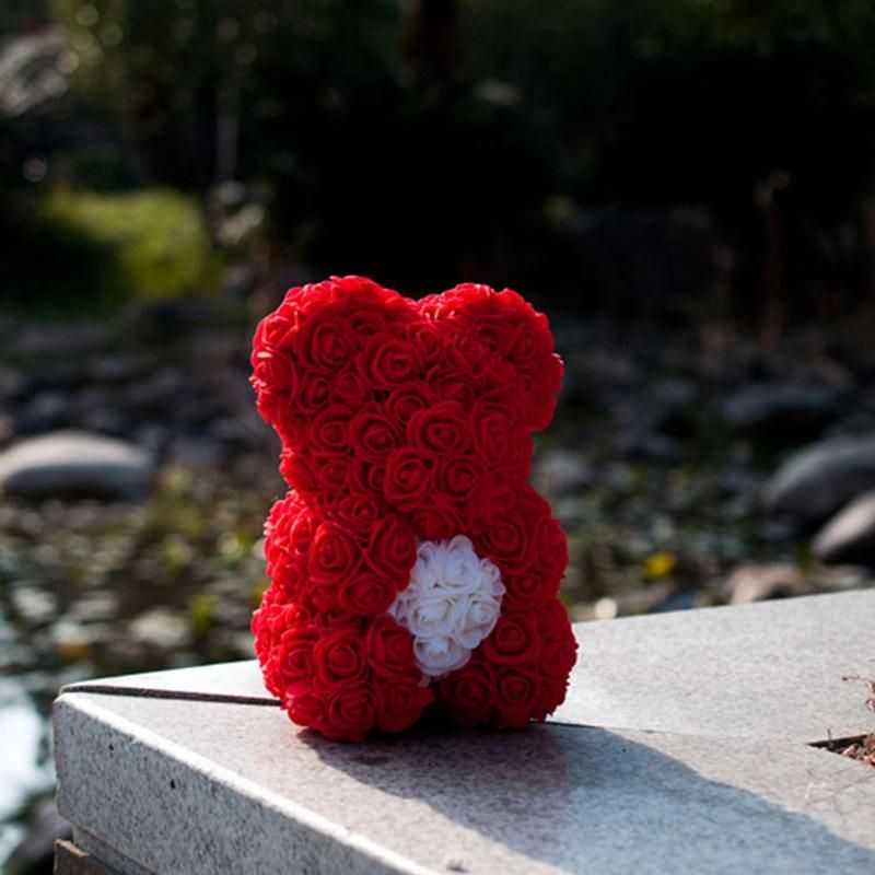 Rose Bear Heart Artificial Flower Rose Teddy Bear