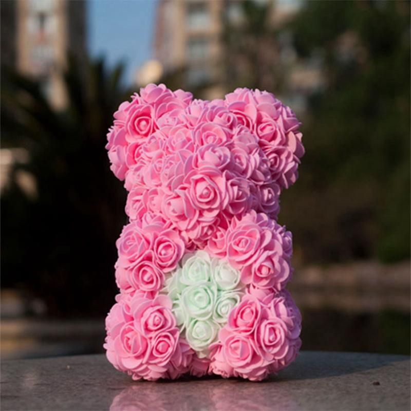 Rose Bear Heart Artificial Flower Rose Teddy Bear