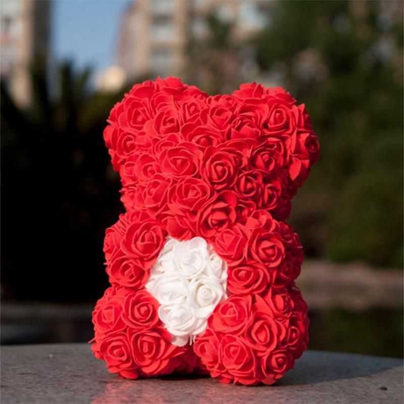 Rose Bear Heart Artificial Flower Rose Teddy Bear