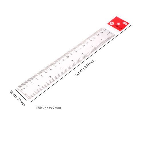 2pc 20cm/8 Inch Plastic Transparent Ruler Simple Straight