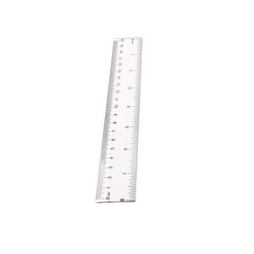 2pc 20cm/8 Inch Plastic Transparent Ruler Simple Straight