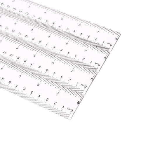2pc 20cm/8 Inch Plastic Transparent Ruler Simple Straight