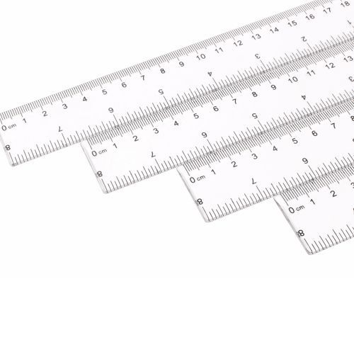 2pc 20cm/8 Inch Plastic Transparent Ruler Simple Straight
