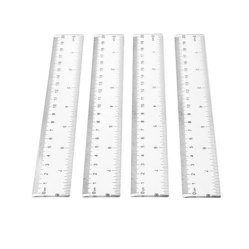 2pc 20cm/8 Inch Plastic Transparent Ruler Simple Straight
