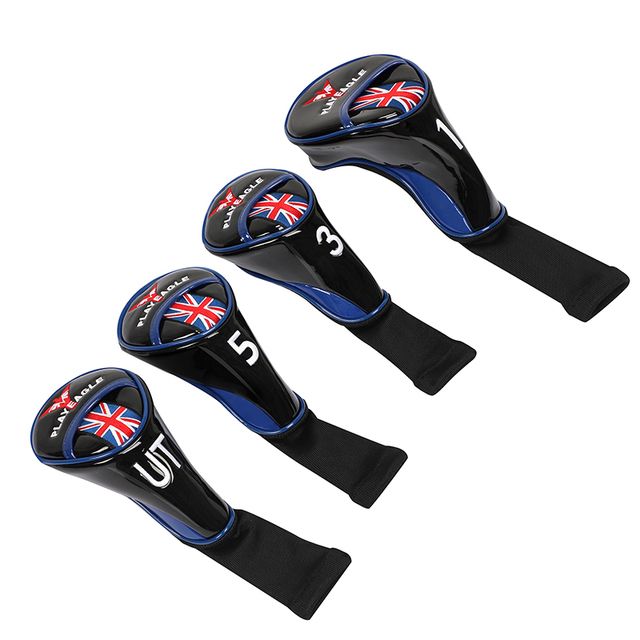 Playeagleg Golf Head Covers 4pcs/set Pu Leather Wood Driver