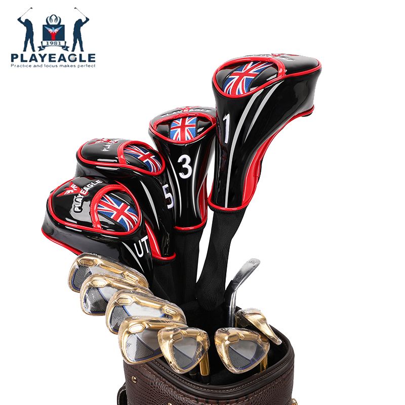 Playeagleg Golf Head Covers 4pcs/set Pu Leather Wood Driver