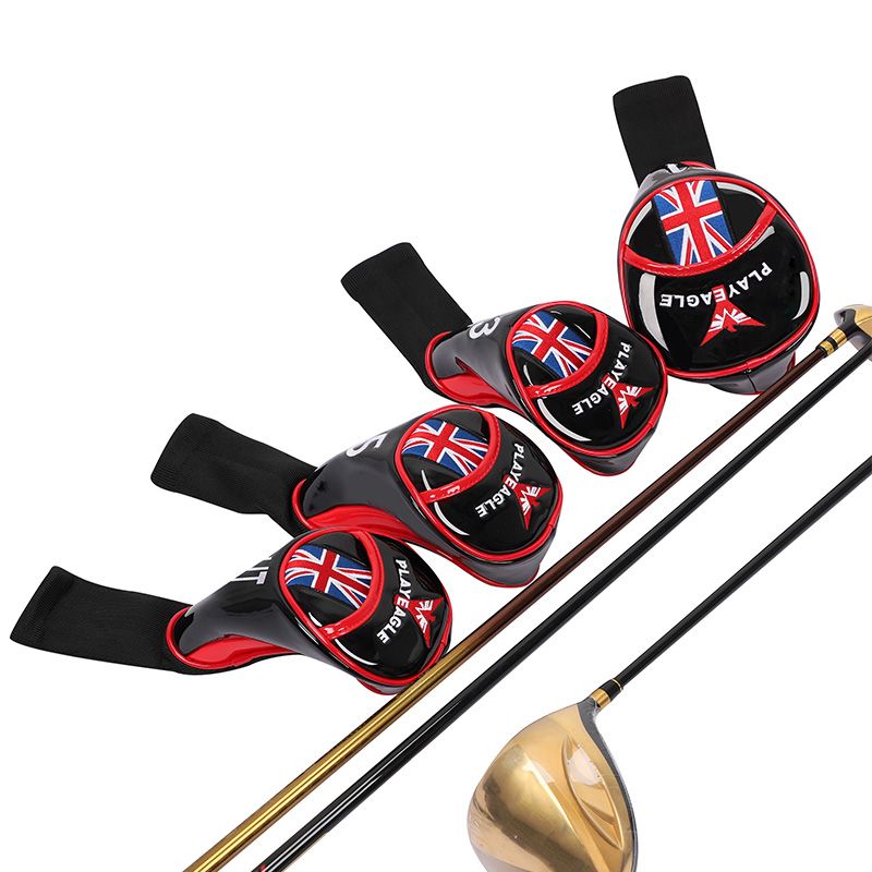 Playeagleg Golf Head Covers 4pcs/set Pu Leather Wood Driver
