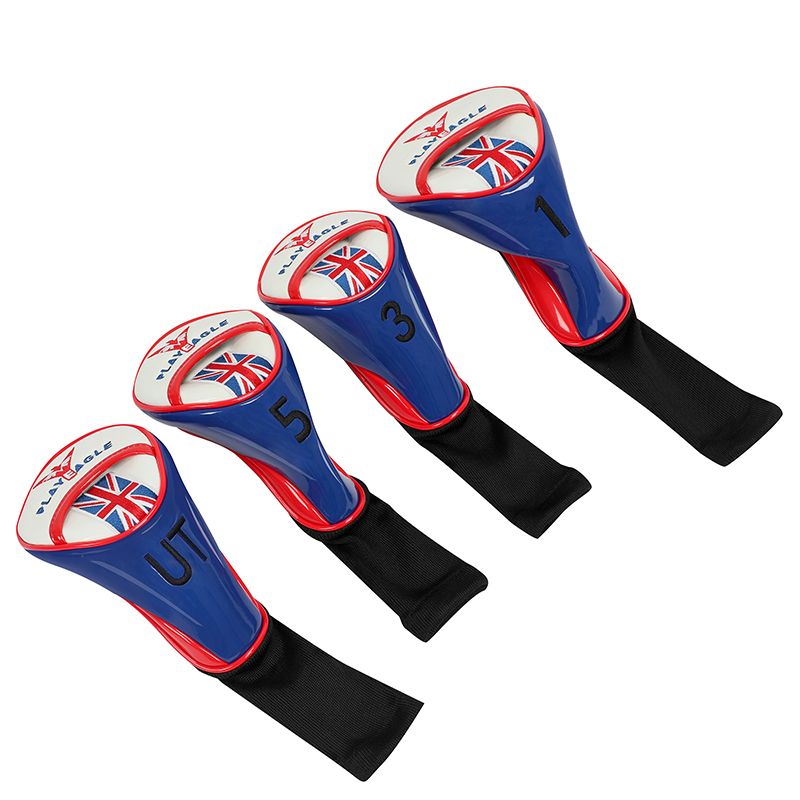 Playeagleg Golf Head Covers 4pcs/set Pu Leather Wood Driver