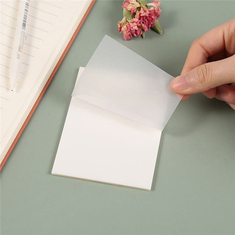 300 Sheets Waterproof PET Transparent Sticky Notes Daily To Do List Note Paper for Student Office 6Colors 3X3Inch