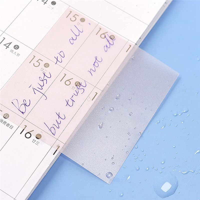 300 Sheets Waterproof PET Transparent Sticky Notes Daily To Do List Note Paper for Student Office 6Colors 3X3Inch