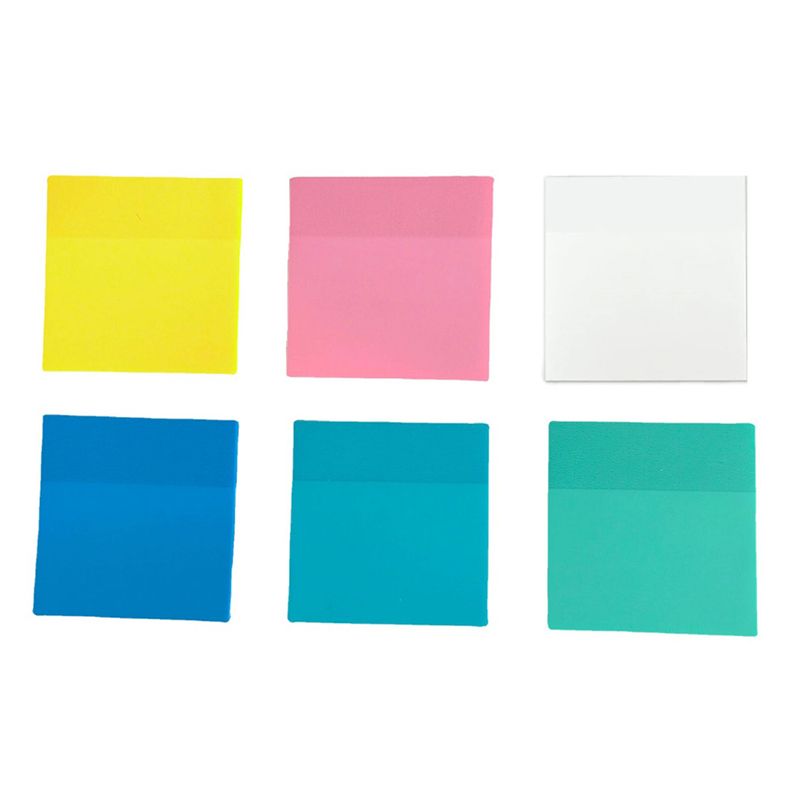 300 Sheets Waterproof PET Transparent Sticky Notes Daily To Do List Note Paper for Student Office 6Colors 3X3Inch