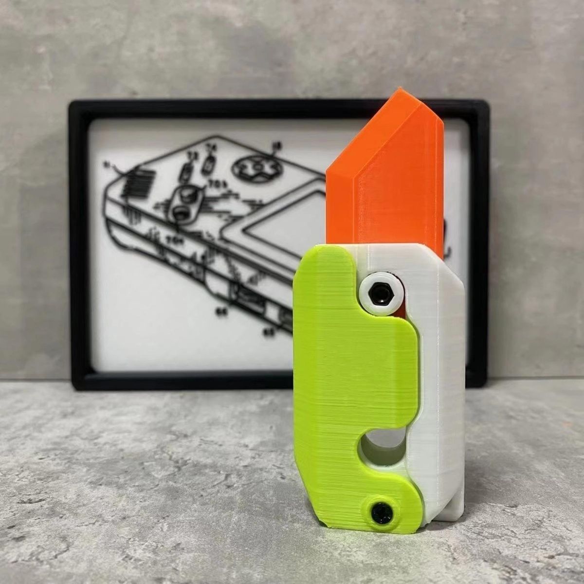 Office Stress Relief 3d Printed Cutter Model Fidget Toy for Adults