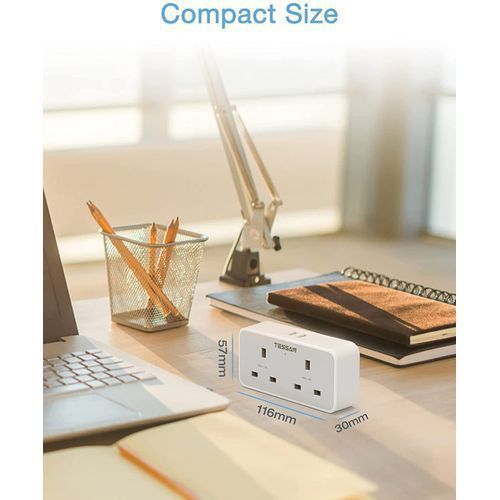 Double Plug Adaptor Wall Charger Multi Socket With 2 USB