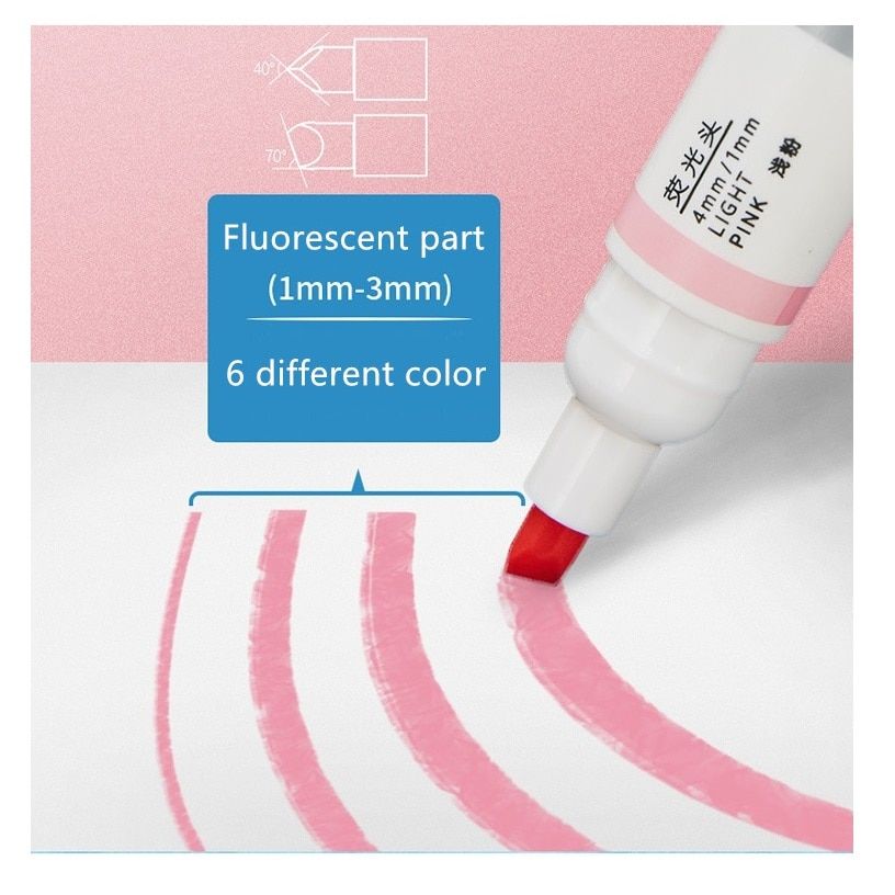 6pcs Erasable Highlighter Pens For Book Journal Dual