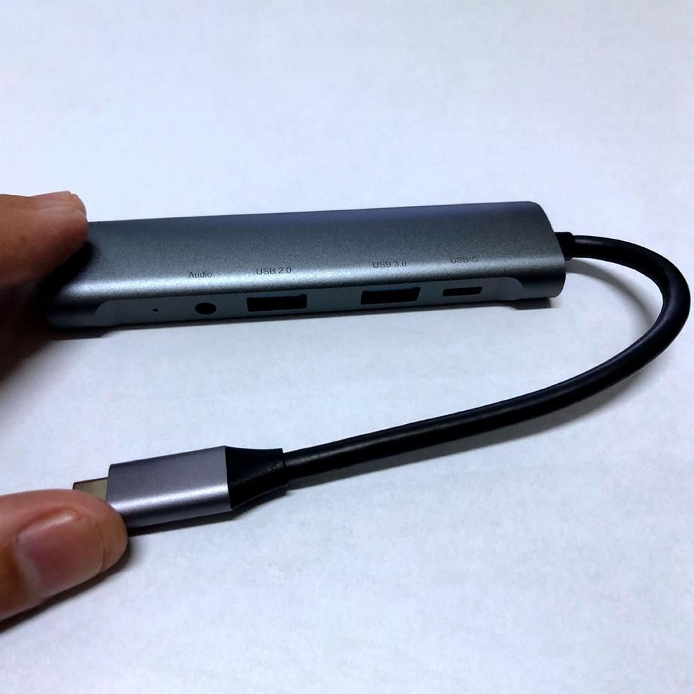 Five in One Docking Station USB C HUB HDMI-Compatible with 4K 30Hz+PD 60W+USB 3.0+USB 2.0+Audio Wire Control/Microphone