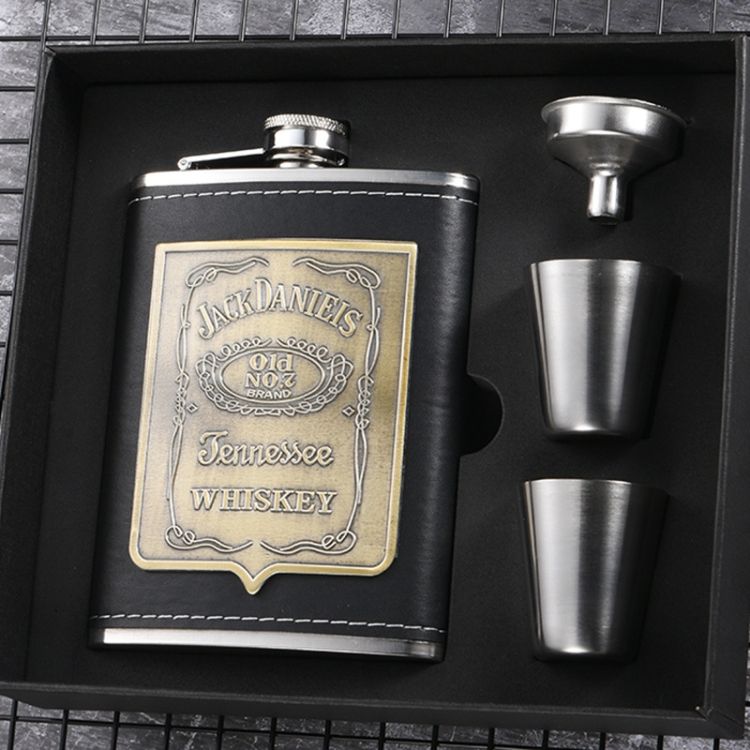 Hip Flask Set  8OZ Old Jack Patch Core