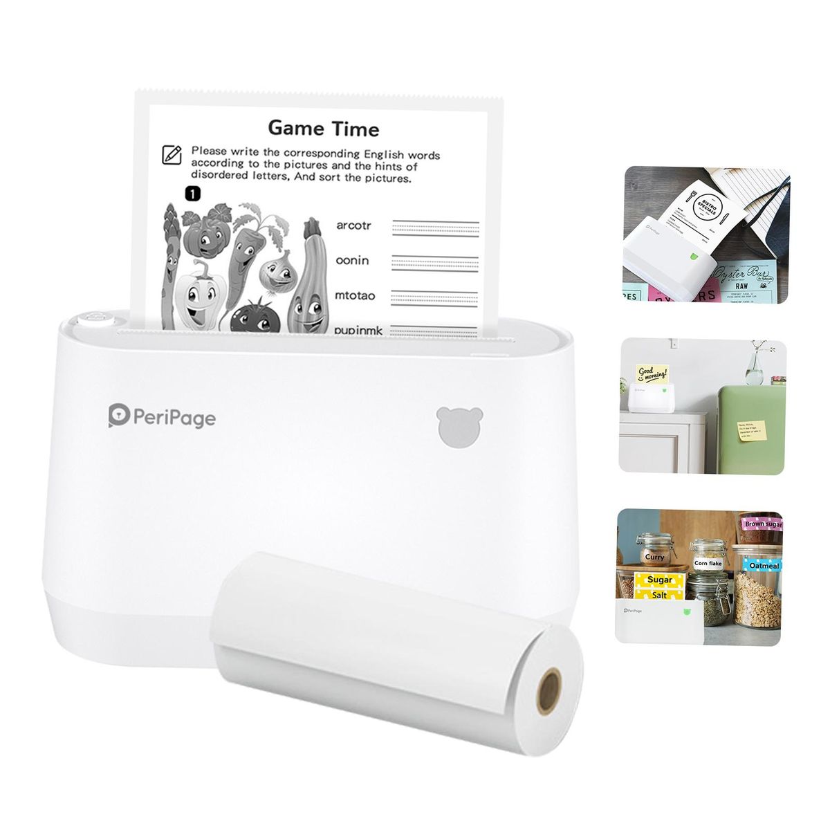 A9s Multi-functional Mini Thermal Printer Pocket Wireless BT 304DPI All In One Portable Photo Mobile Printer Receipt Label Maker Sticker Compatible with Android iOS Smartphone Windows for AR Photo QR Code Study Notes Work Lis