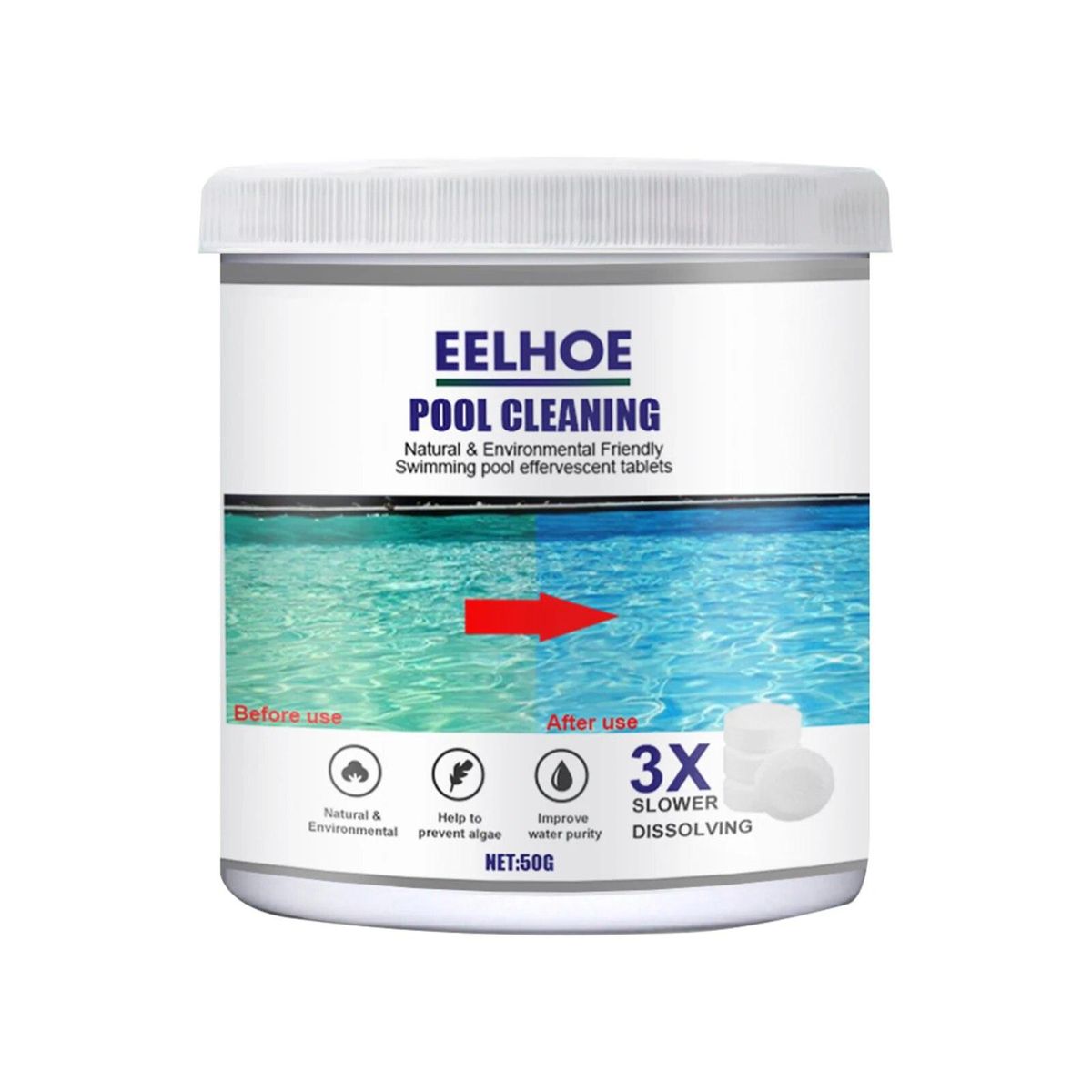 Multifucntion Effervescent Tablets Cleaner For Kitchen Bathroom 50g Improve The Quality Of Swimming Pool And Water Home Cleaning