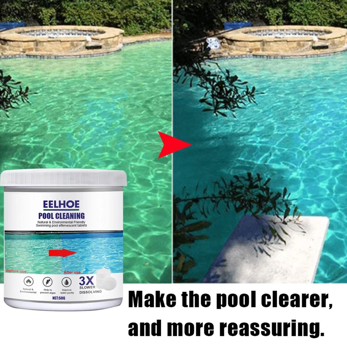 Multifucntion Effervescent Tablets Cleaner For Kitchen Bathroom 50g Improve The Quality Of Swimming Pool And Water Home Cleaning