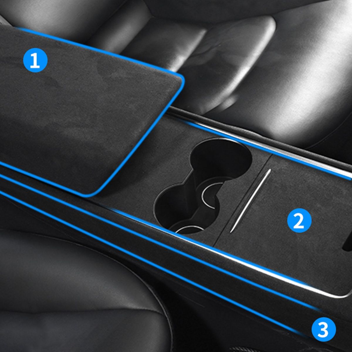 Car Central Control Panel Suede Turn Fur Decorative Sticker Replacement for Tesla Model 3 Y 2021