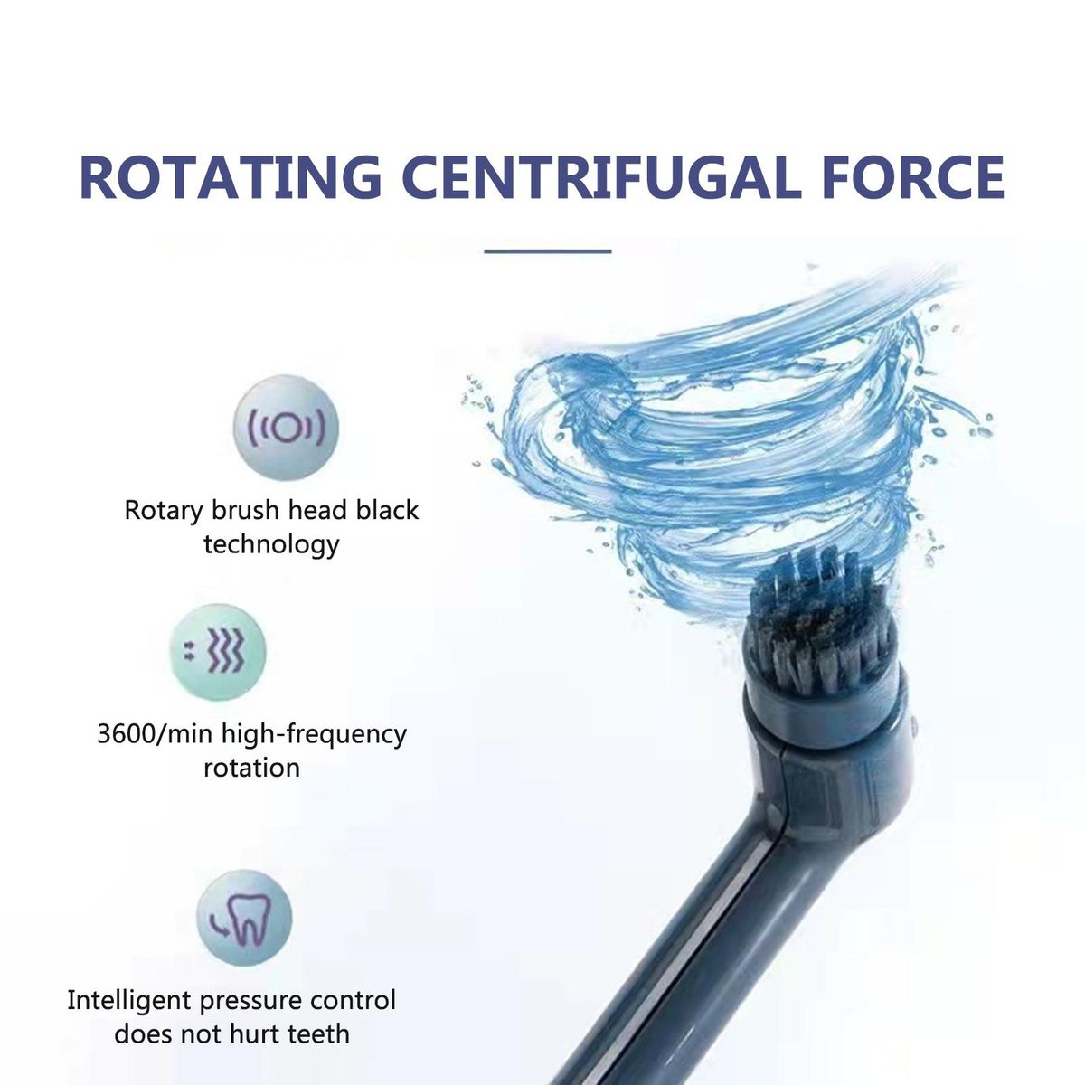 Electric Rechargeable Rotating Toothbrush Intelligent Timing Two-speed Cleaning IPX7 Waterproof Oral Care