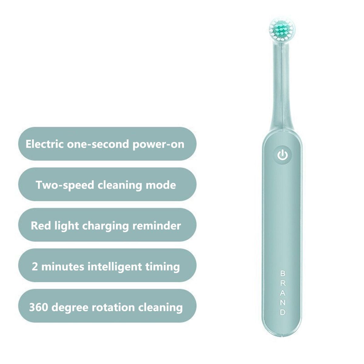 Electric Rechargeable Rotating Toothbrush Intelligent Timing Two-speed Cleaning IPX7 Waterproof Oral Care