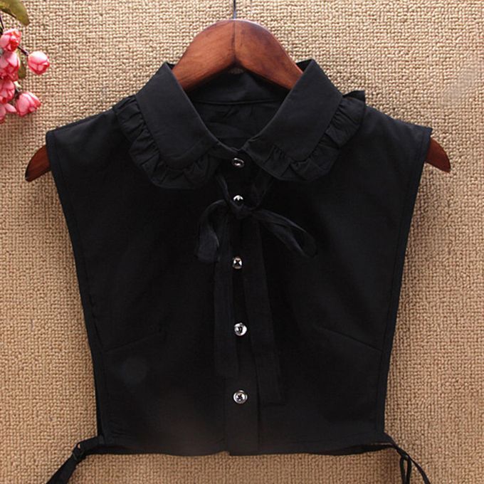 Retro Women False Collar Choker Ladies Vintage Peter Pan Style 4-Black