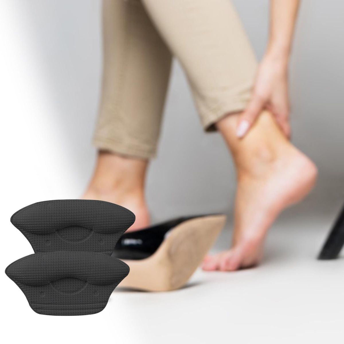 Heel Pads Skin Friendly Anti Wear No Slip Patch Black 5mm