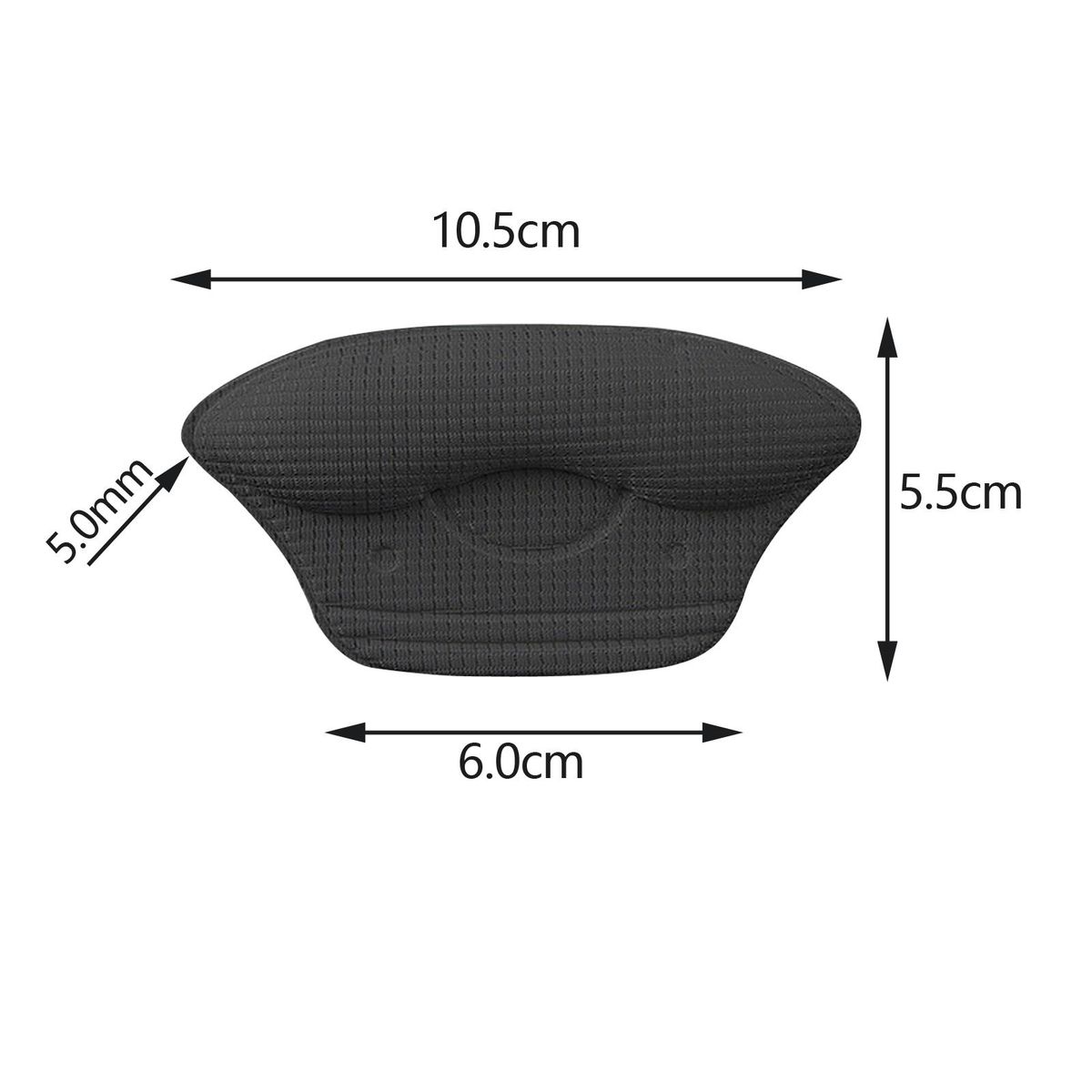 Heel Pads Skin Friendly Anti Wear No Slip Patch Black 5mm