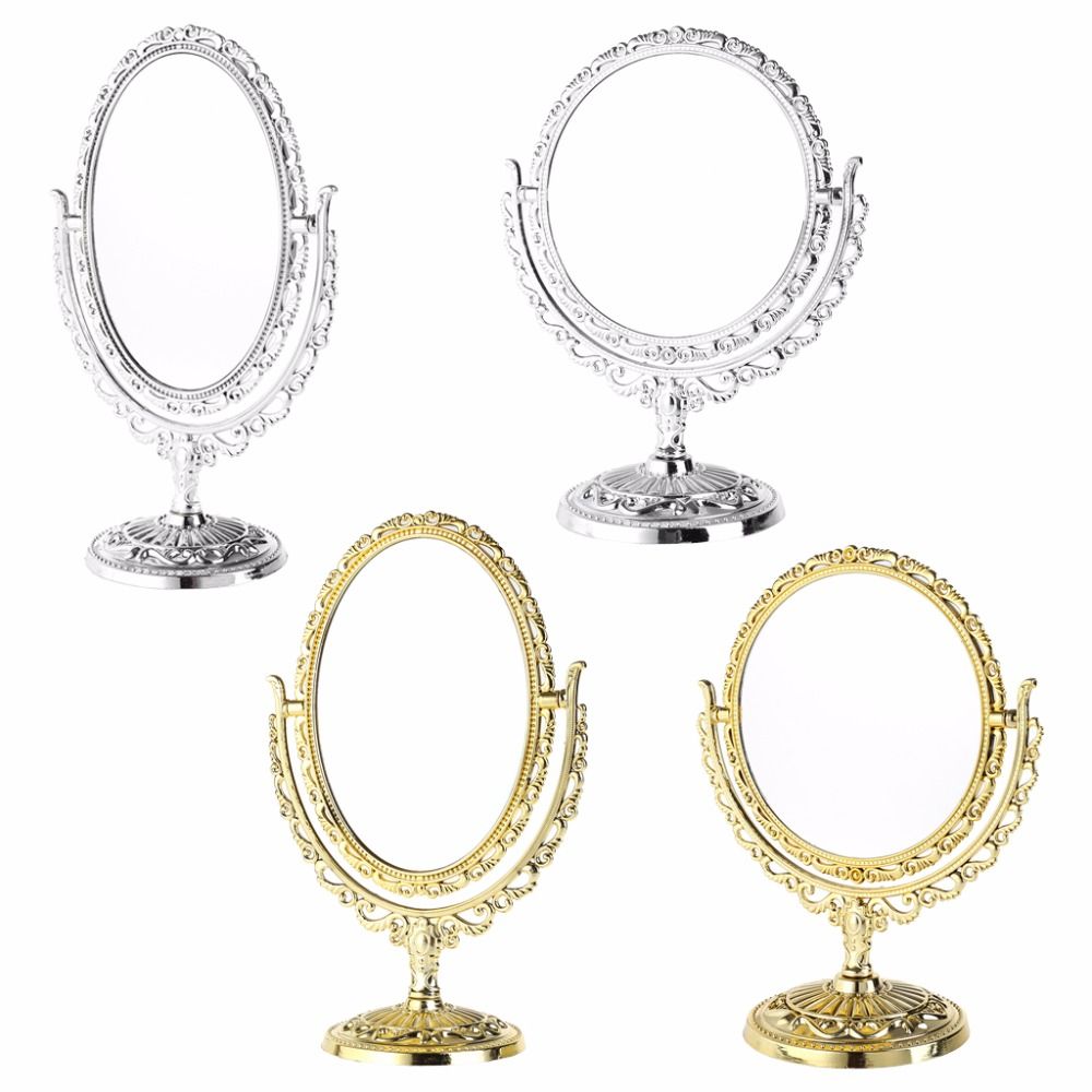 2sides Stand Table Cosmetic Mirror Plastic Dresser Mirrors